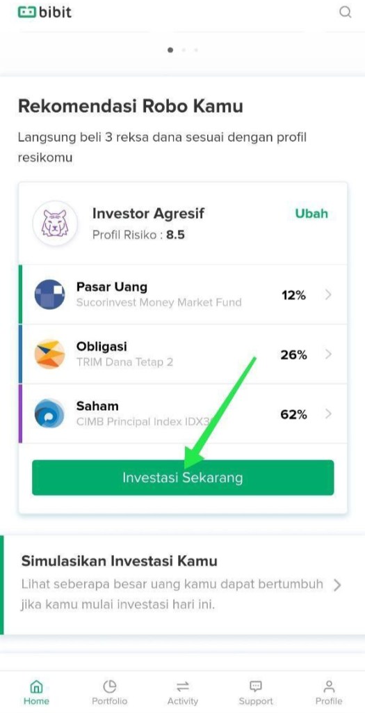 saldo cashback bibit